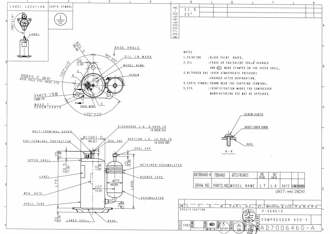 Panasonic rotary compressor accessories fitting