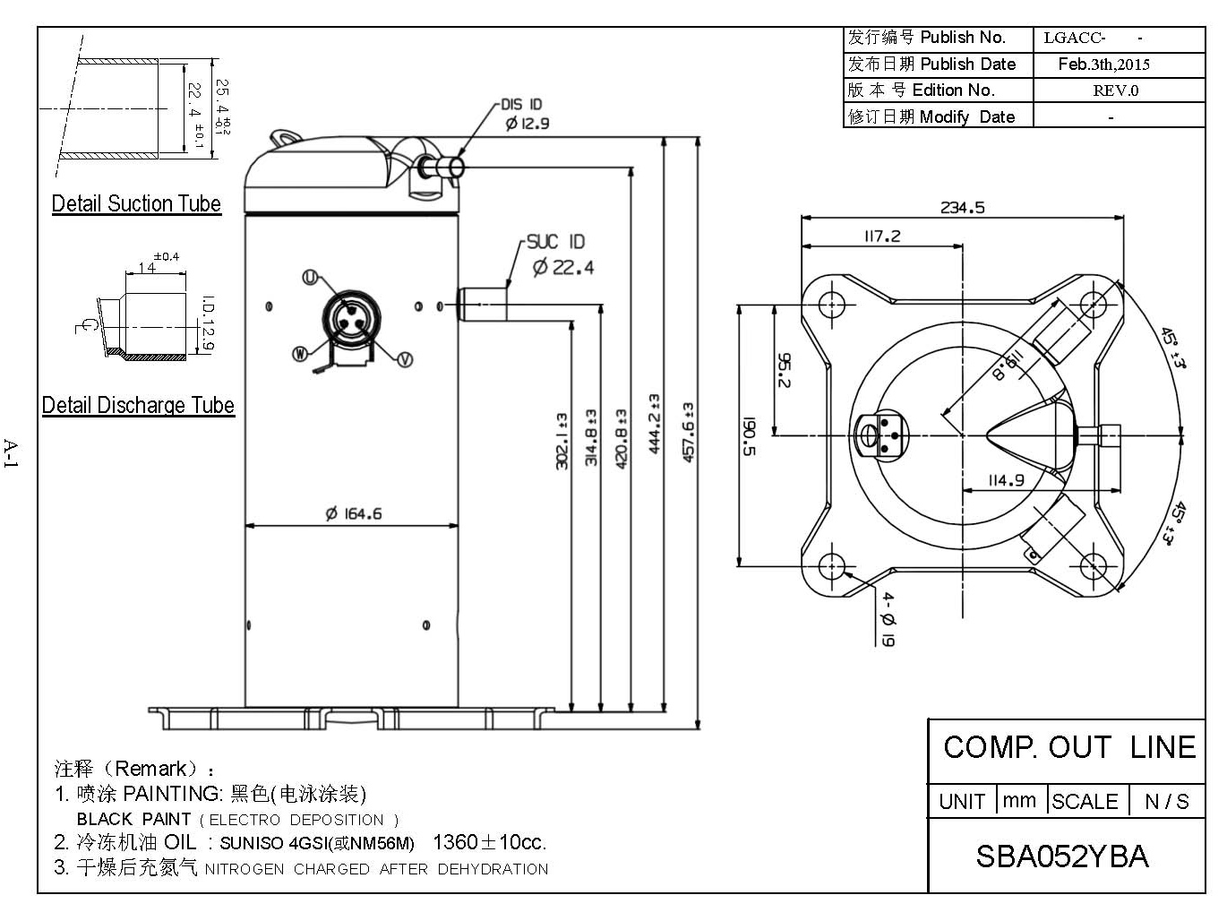 Panasonic Scroll compressor accessories fitting